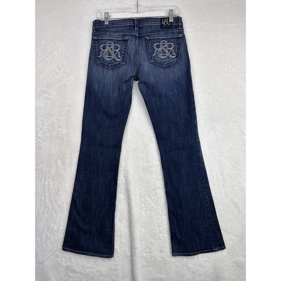 Rock & Republic Jeans Womens 27 Whiskers Washout Faded Logo Embellished Pockets - Picture 13 of 16